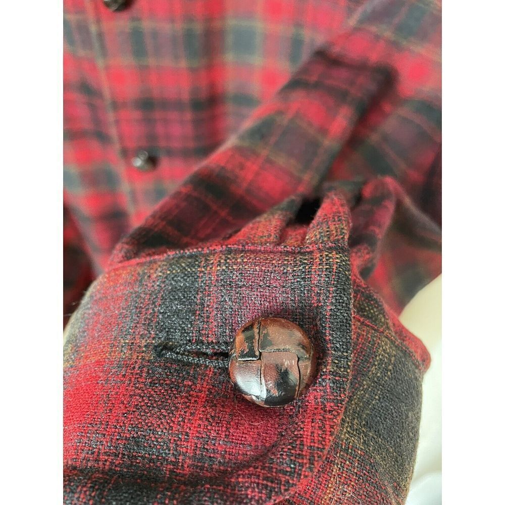 Pendleton Virgin Wool Red Shadow Plaid Vintage Ja… - image 7